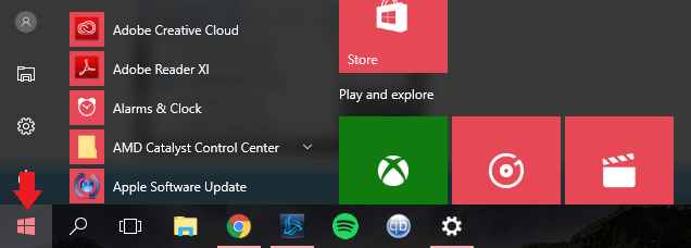 windows10 start menu