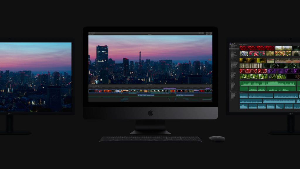 iMac Pro 2017 - конфигурация с три монитора