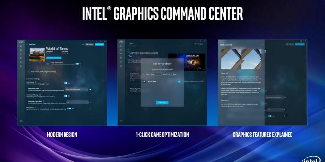 Изображение, показващо новия Intel Graphics Command Center