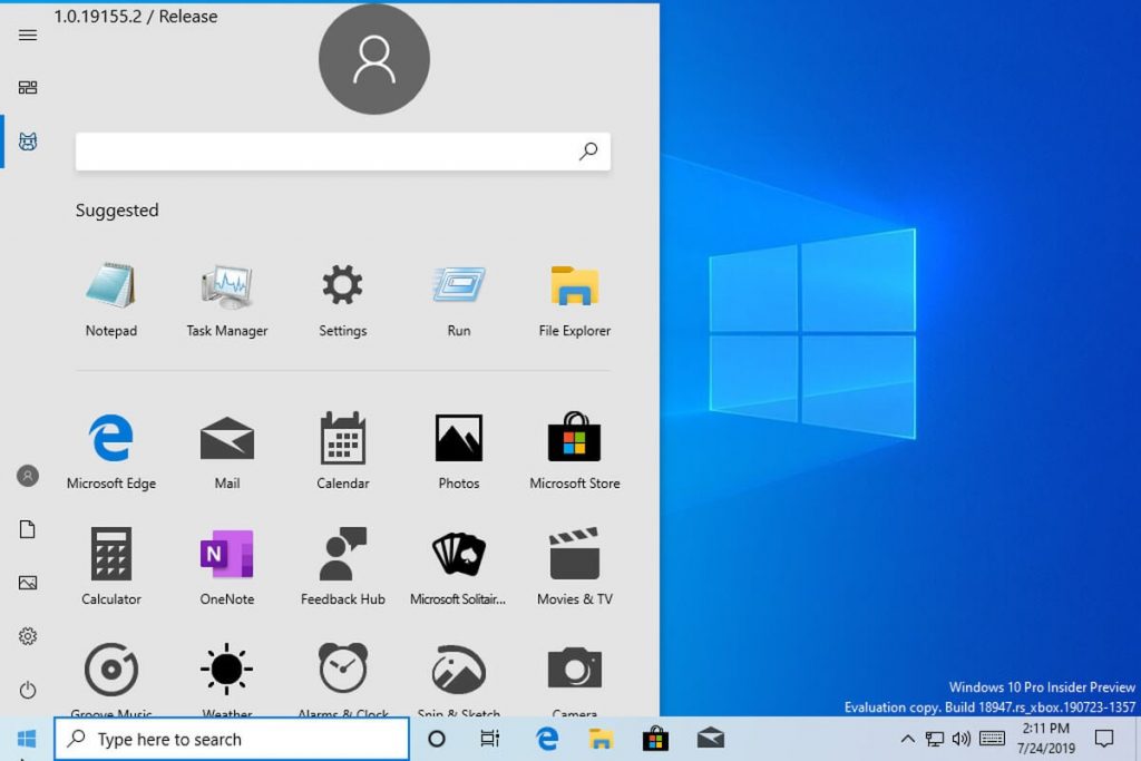Старт меню Windows 10X