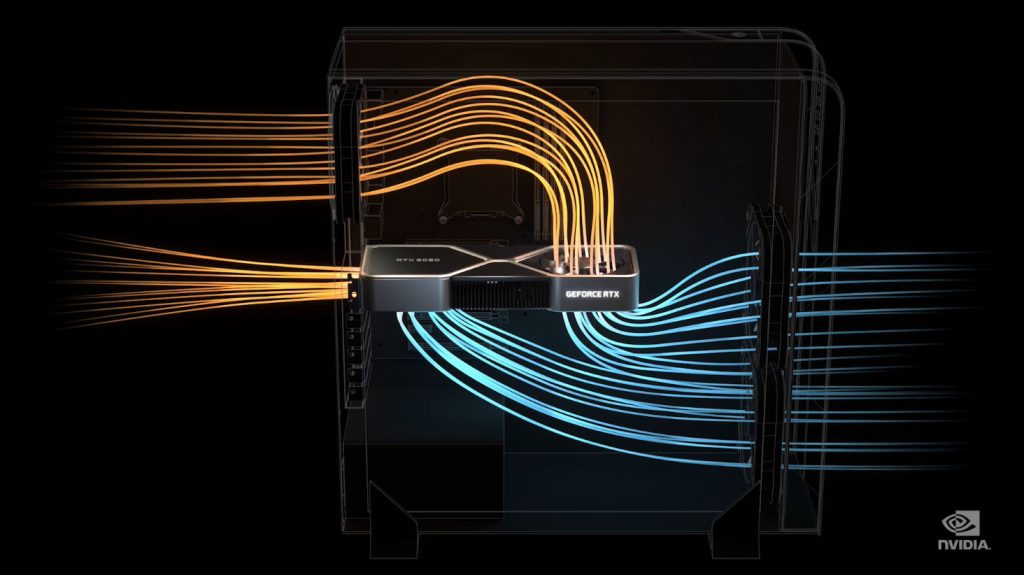 NVIDIA Ampere анонс и изображение, илюстриращо потока на въздуха при новите карти