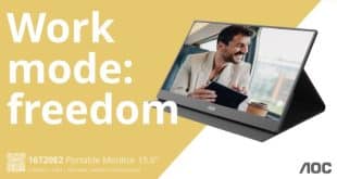 AOC 16T20E2: продуктивният преносим монитор с гъвкава свързаност и прецизен IPS панел