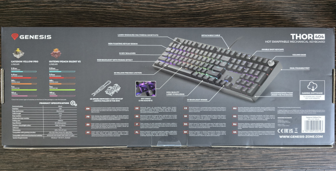 Genesis Thor 404 TKL Black Gateron Yellow Pro